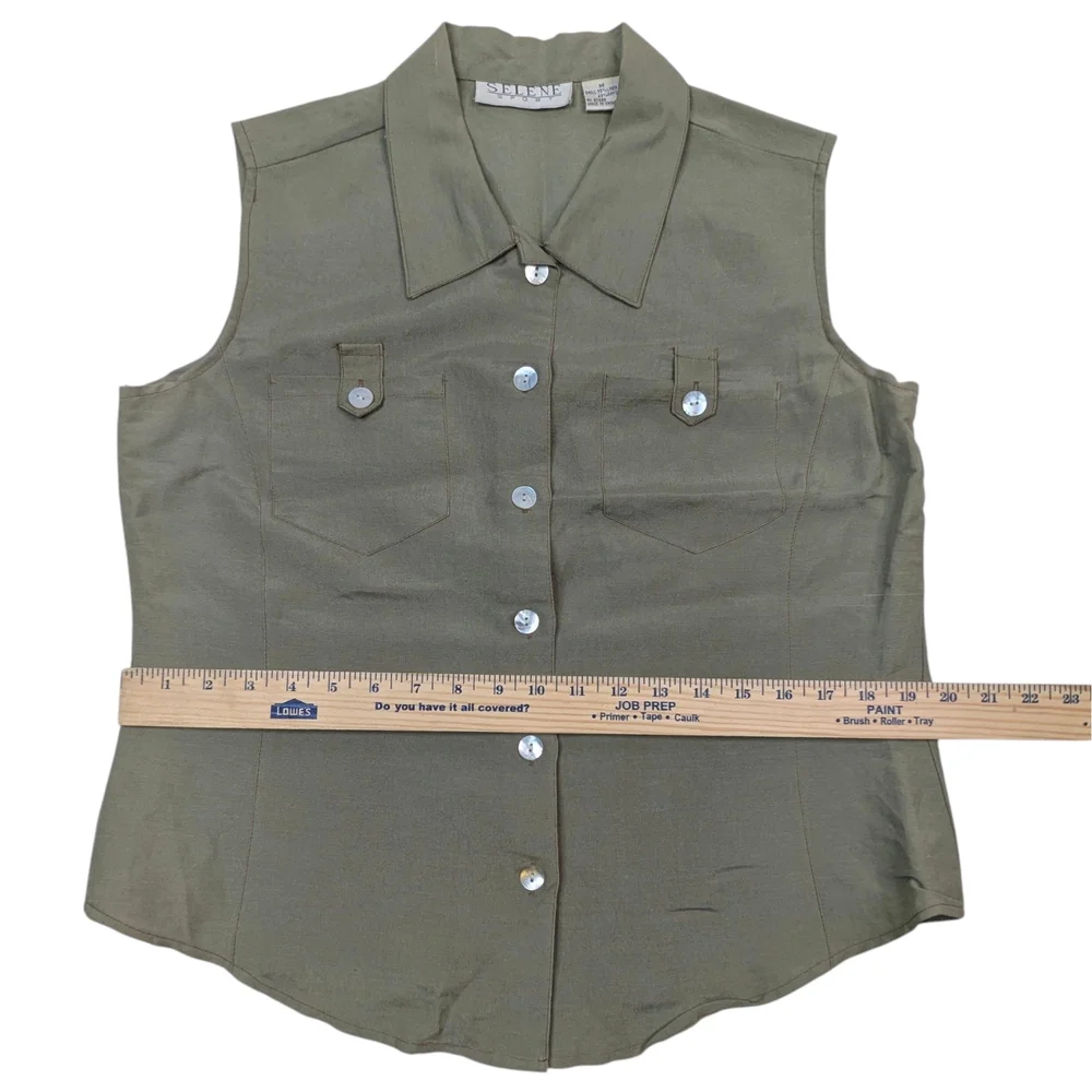 Women's Olive Sleeveless Jumpsuit - Picture 11 of 16